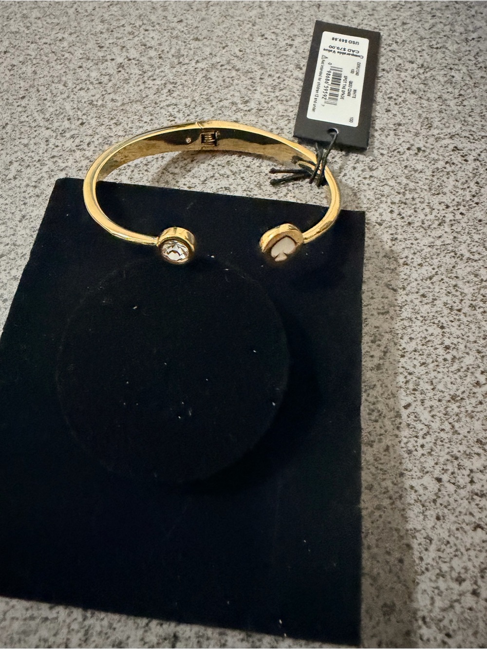 kate spade Gold Toned Open Bangle with Crystal and Enamel Accents - Picture 1 of 3